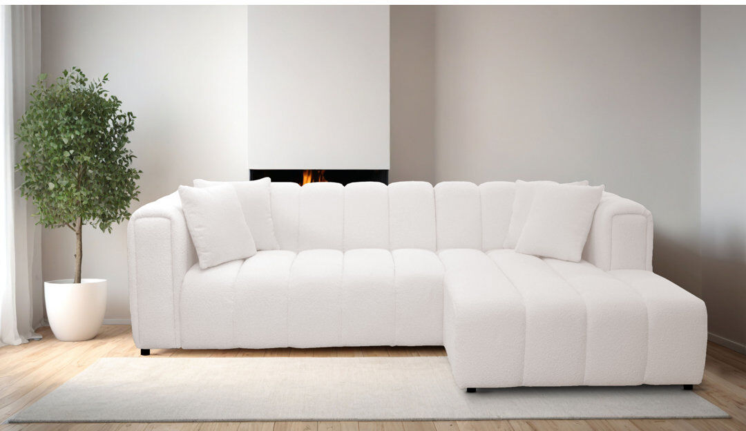 17 Stories Oheneba 3 Seater Corner Sofa Perle 85cm H X 278cm W X 170cm D