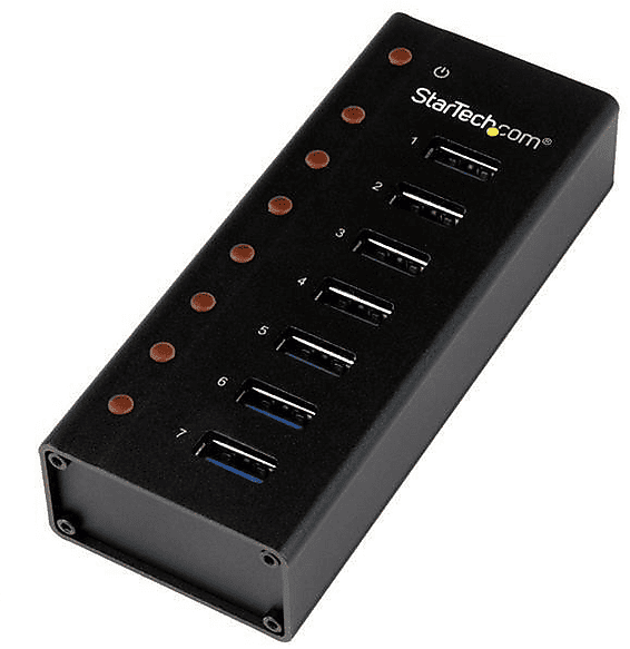 Hub USB - StarTech.com ST7300U3M Concentrador 3.0 7 Puertos Caja Metalica de Pared