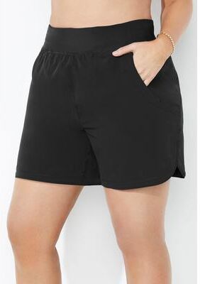 Plus Size Women's Quick-Dry Swim Short by Swimsuits For All in Black (Size 28)