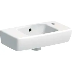 Geberit Renova Compact Handwaschbecken verkürzte Ausladung, 450x250mm, mit Ablagefläche links, 501.730.01.1, Farbe: Weiß