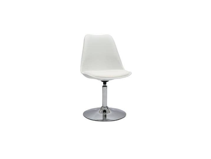 Chaise design pivotante blanche et métal chromé STEEVY V2