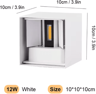 Uplift Curations Waterproof Aluminum LED Wall Lamp Outdoor IP65 12W 24W LED Lighting For Porch Garden Living Room Street Stairs 12w White leds