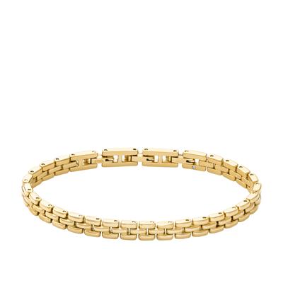 Gliederarmband FOSSIL "Schmuck Geschenk Edelstahl ARDEN", gold (gelbgoldfarben), Armbänder, Damen, 19cm, Edelstahl, Gliederarmband
