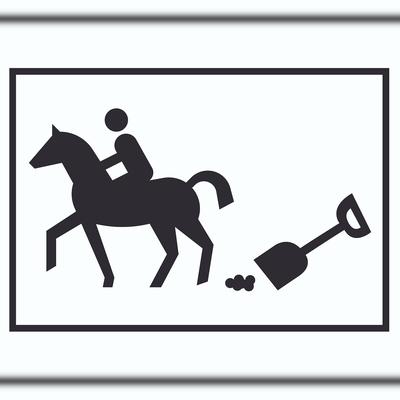 HB-Druck Bitte abäppeln Symbol Schild Pferde Reitplatz A6 (105x148mm)