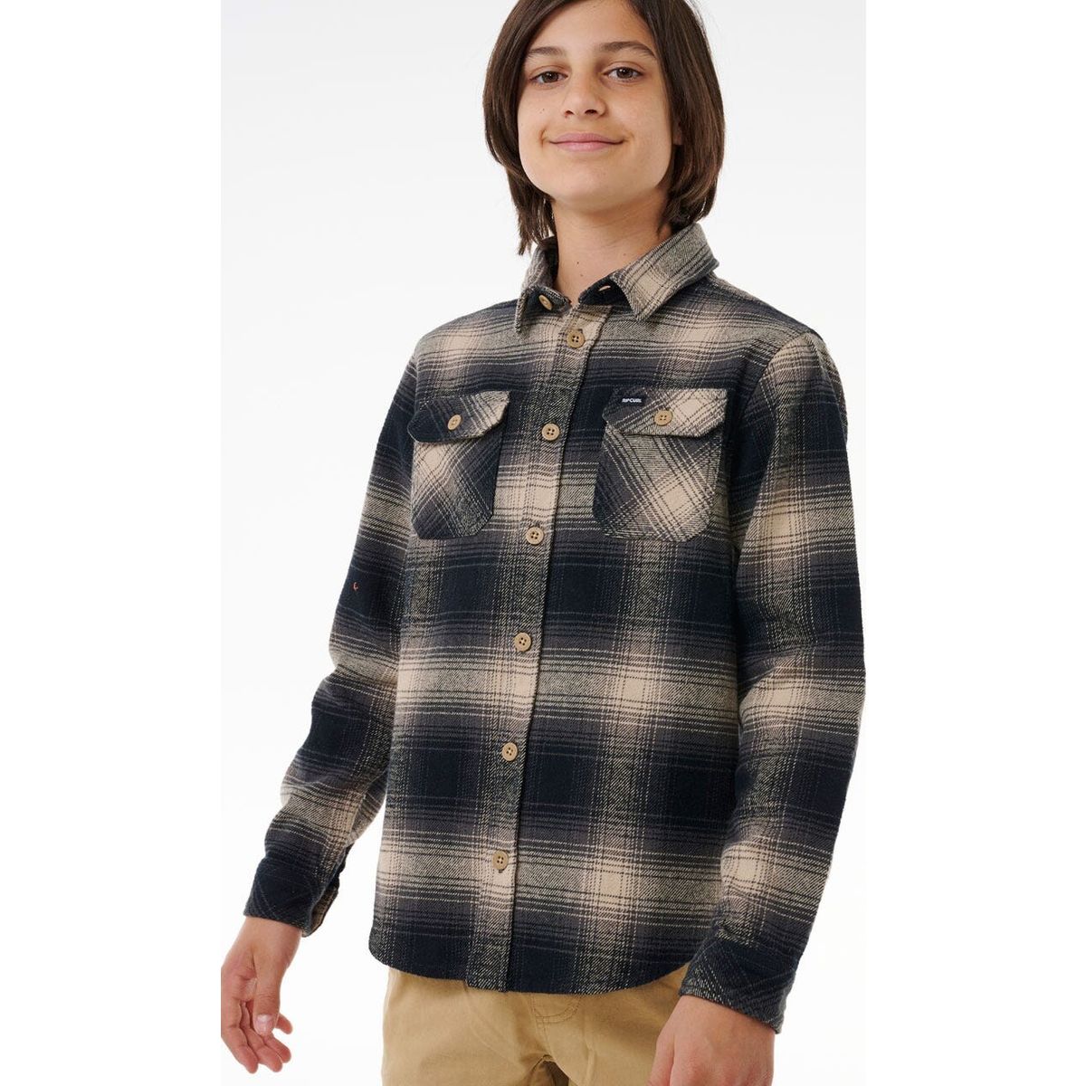 RipCurl Count Flannel Shirt -boy taupe (5067) 14 005BSH_5067_14