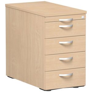 Geramöbel Standcontainer Flex, buche, mit 5 Schubladen, abschließbar, Tiefe 80cm