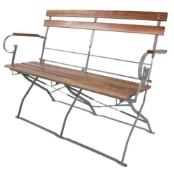 Lex Biergartenbank Gartenbank Holzbank Biergartenmöbel klappbar Akazie  Bank 121 cm