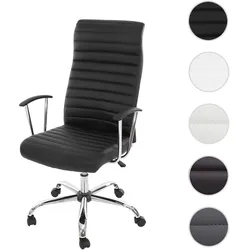 Bürostuhl Cagliari, Drehstuhl Schreibtischstuhl Chefsessel, Kunstleder ~ schwarz