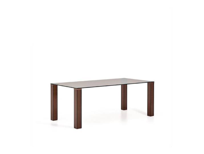 Natur24 Esstisch Adularia Tisch 200 x 100 x 75 cm Aluminium Glas Braun