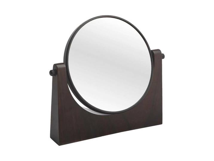 Aquanova Schminkspiegel Ebony, Dunkelbraun, Holz, Ebenholz, rund, 14.3 cm, feuchtraumgeeignet, Spiegel, Schminkspiegel