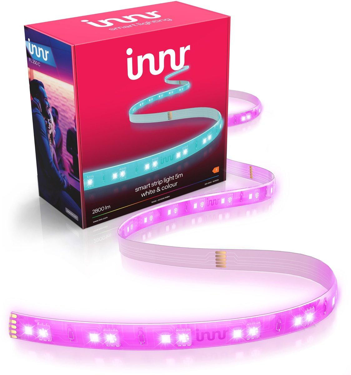 Innr Zigbee Lightstrip 5m - RGBW LED-strip voor Philips Hue - 2800 lm - Dimbare indirecte verlichting