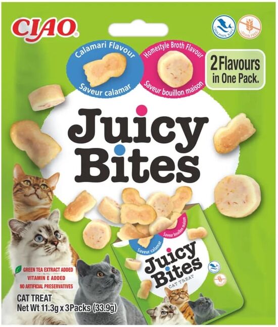 Churu Cat Juicy Bites Receta de Caldo y Calamar 6 uds x 3 uds