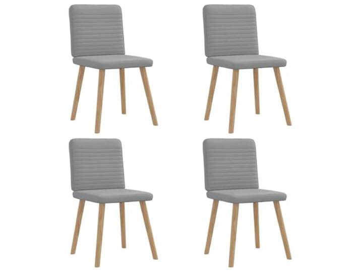 KTHLBRH 4 Pack Esszimmerstuehle Hellgrau Stoff mit Metall Holz Gestell Polyesterbezug, Schaumstoffpolster, robustes Metallholzgestell, vielseitig nutzbar
