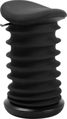 Hocker Topstar® Sitness 4D, für bewegtes & ergonomisches Sitzen, Federmechanik, sitzhöhenverstellbar, B 375 x T 360 x H 530-640 mm, Stoffbezug schwarz