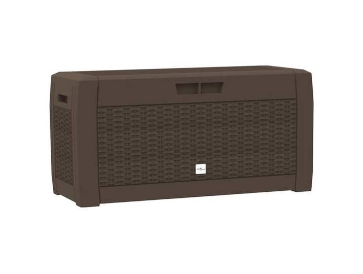 SALE 2026 Coffre de rangement extérieur Brun - Boîte de stockage de jardin Marron 119x48x60cm Polypropylène 7.01 Kg 723514