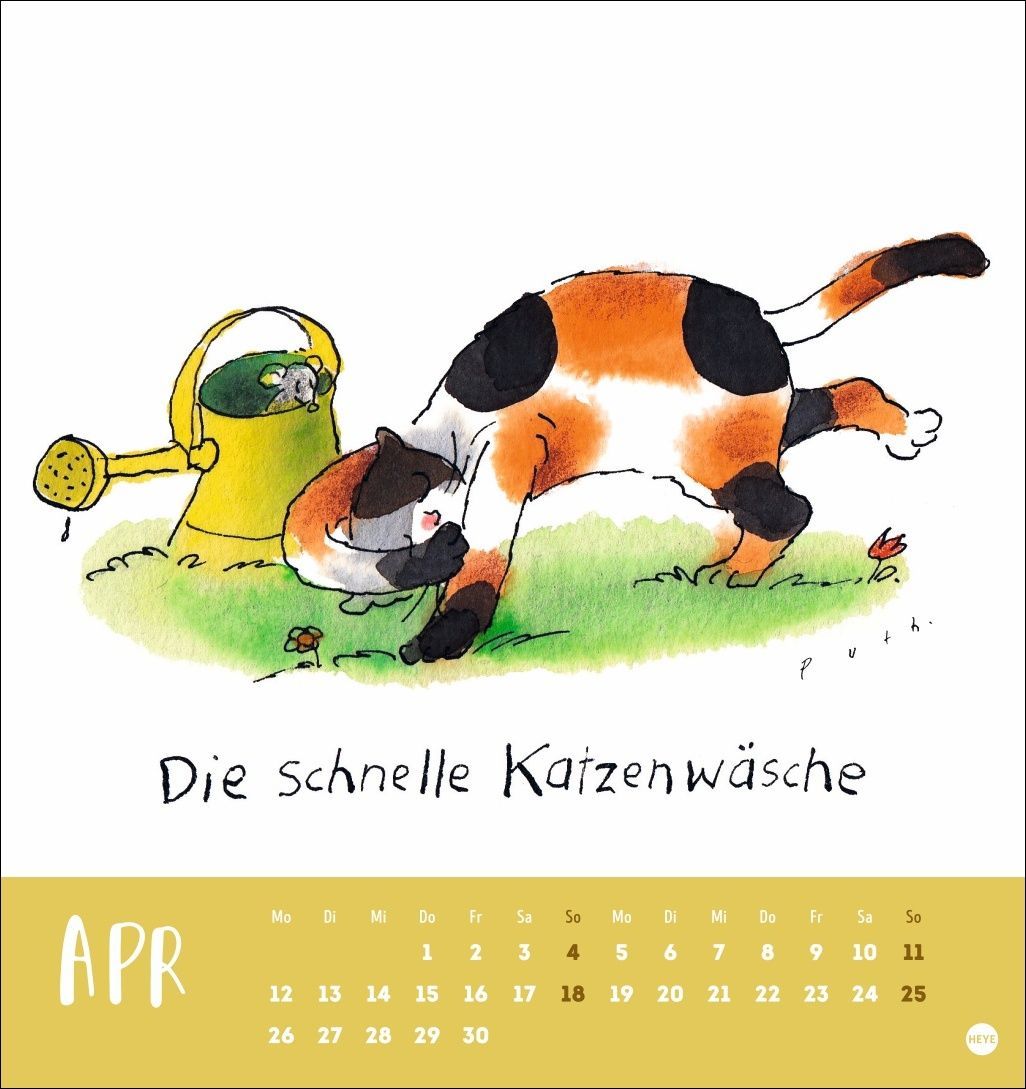 Heye Puth Yoga für die Katz Postkartenkalender 2027