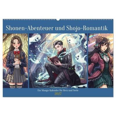 Shonen-Abenteuer und Shojo-Romantik - Ein Manga-Kalender für Herz und Seele (Wandkalender 2027 DIN A2 quer), CALVENDO Monatskalender