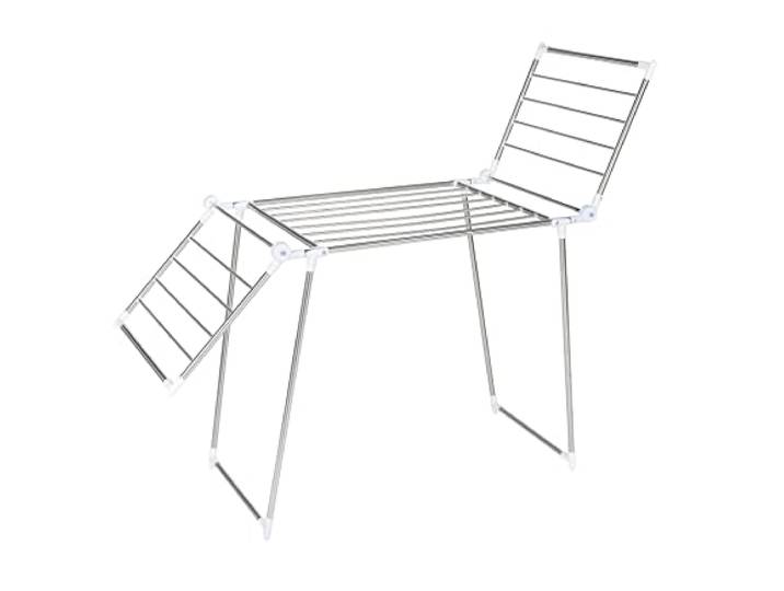 WENKO Flügel Wäschetrockner Mod. Profi Plus Edelstahl flach zusammenklappbar Silber matt