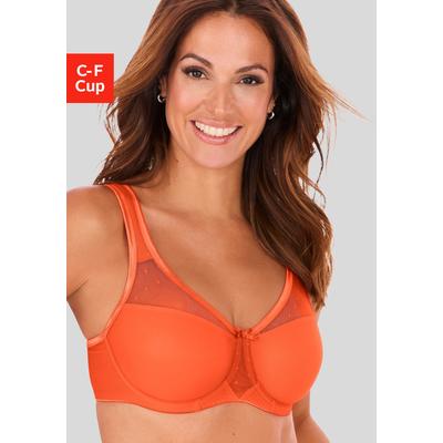 Minimizer-BH NUANCE BY LASCANA, Damen, Gr. 80, Cup D, orange, Microtouch, Obermaterial: 71% Polyamid, 29% Elasthan, BHs Minimizer-BH, mit Bügel und wattierten Trägern