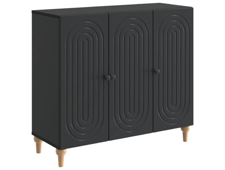 KKgypkn Sideboard Schwarz 89 x 34,5 x 80 cm Holzwerkstoff Mit Regalen, 90-Grad-Pendeltueren, einfache Reinigung, vielseitig fuer Kueche Buero Wohnzimmer