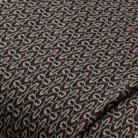 Jacquard-Jersey "Grafisch", braun/petrol