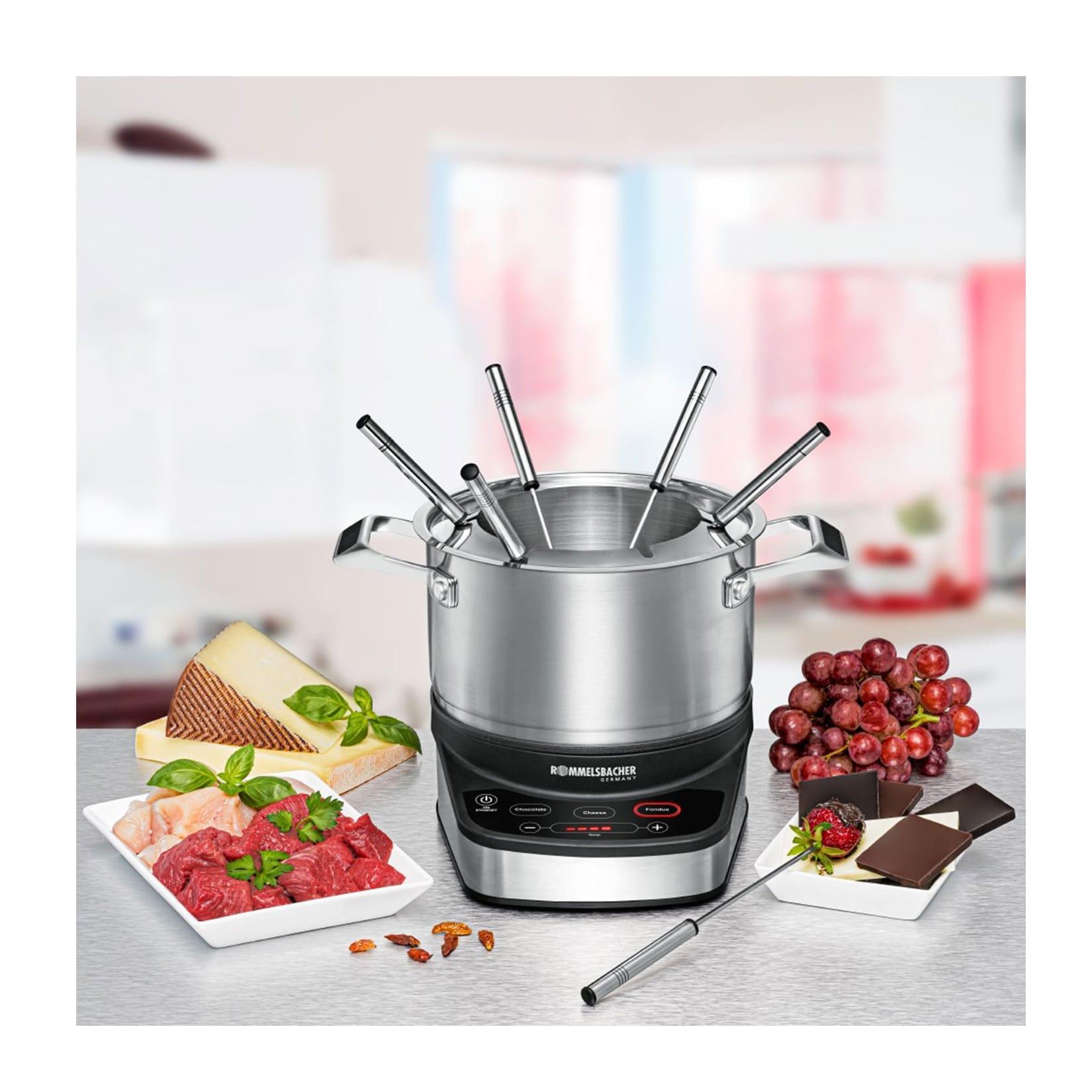 Rommelsbacher F 1200 Elektro-Fondue-Set Edelstahl / schwarz