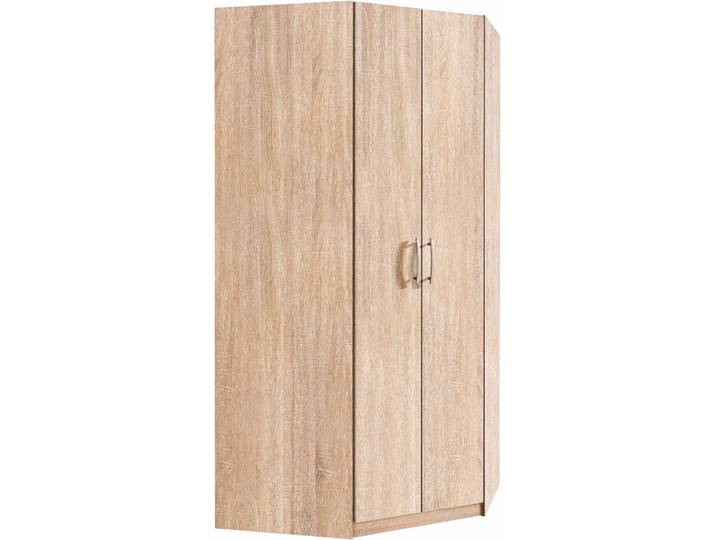 Eckkleiderschrank PRIESS Husum , braun (struktureichefarben hell), H:196cm, Schränke, Eckkleiderschrank