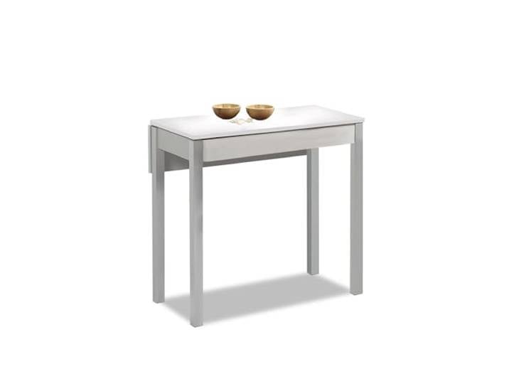 ASTIMESA - Ausziehbarer Küchentisch - mit herunterfallendem Flügel und laminiertem Deckel - Aluminiumgestell - für kleine Räume - 90 x 50 cm