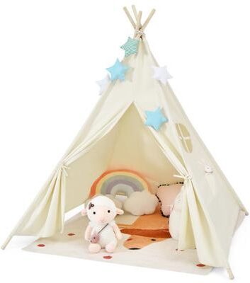 Costway Foldable Kids Canvas Teepee Play Tent