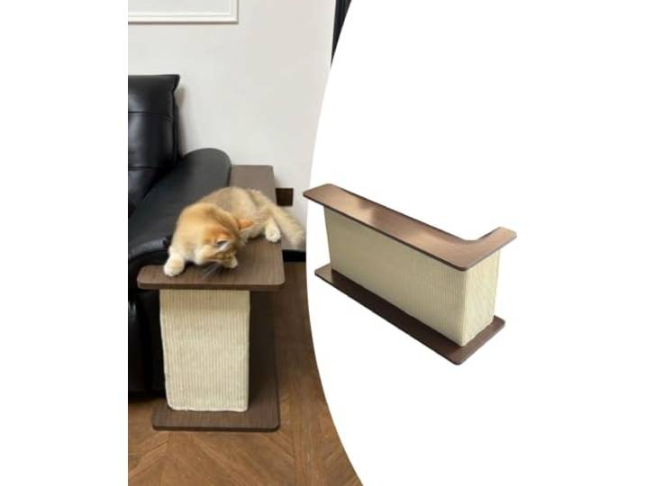 Elitix Kratzschutz Sofa Katze Kratzmöbel-Beistelltisch, Multifunktionaler Beistelltisch Aus Holz mit Kratzfläche Aus Natursisal – Sofaschutz Vor Katzenkrallen(95cm(37 3/8 ))