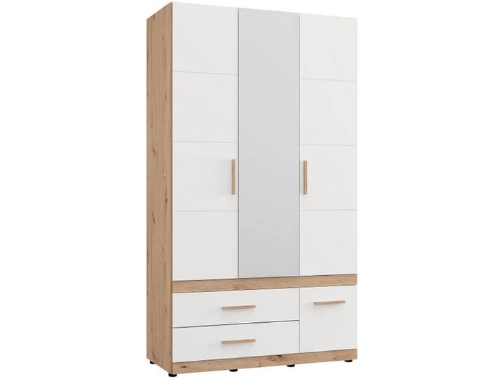 Drehtürenschrank HAMILTON weiss 3 Türen 3 Schubladen