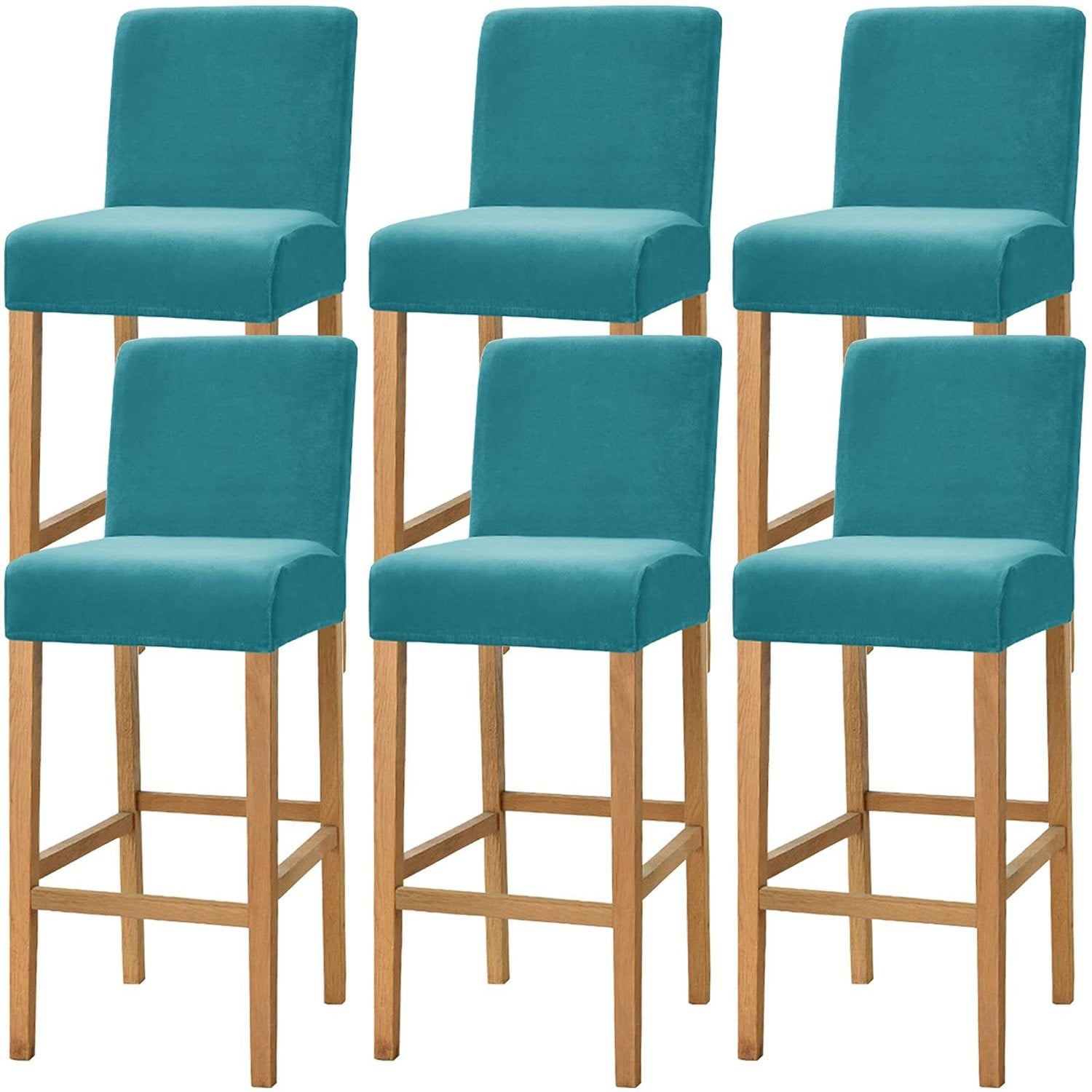 Set van 6 verstelbare stoelhoezen voor barstoelen