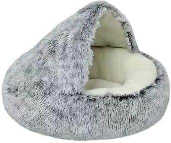 Uplift Picks Soft Plush Round Cat Dog Bed With Cover For Warm Cozy Sleep brown 40 Cm