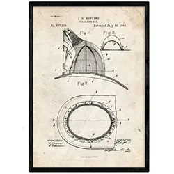 POSTER Feuerwehrhelm Patent A3 Rahmenlos