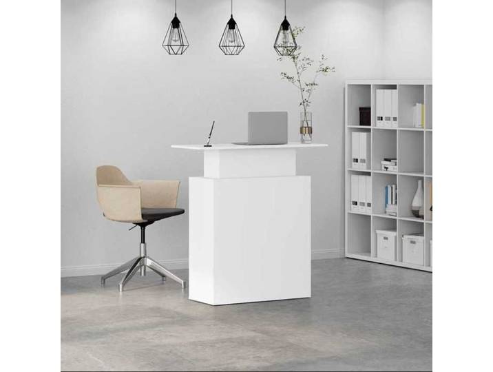VIDAXL Bureau de réception Blanc 100x40x104 cm Bois d'ingénierie - Table de travail LV4781