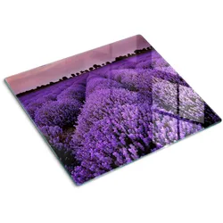 GLASPLATTE 60x52 cm Lavendelfeld