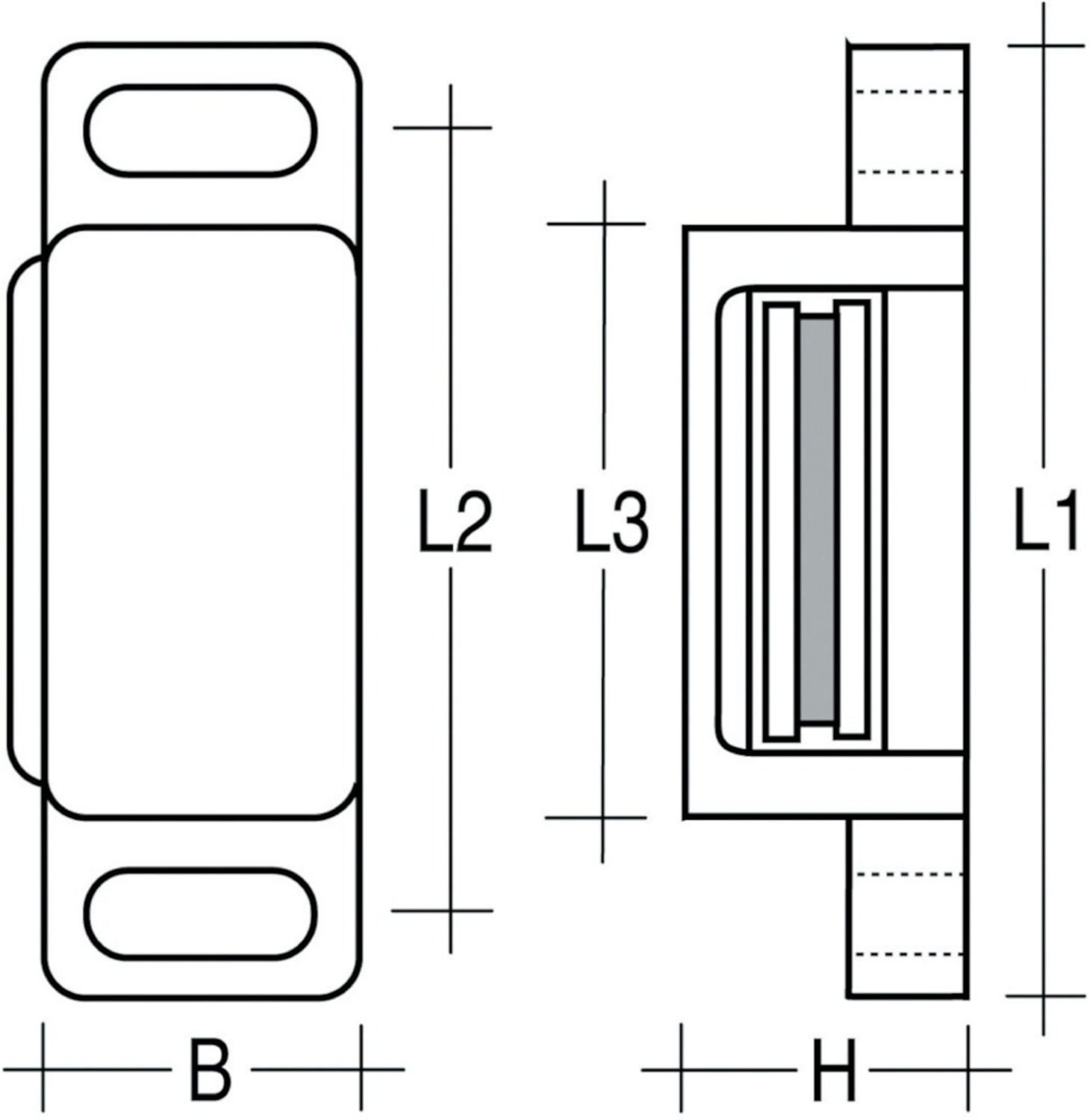 Magnetschnäpper 6Kg braun Simplec, inkl.Gegenstück ; Magnete Welter (108523)