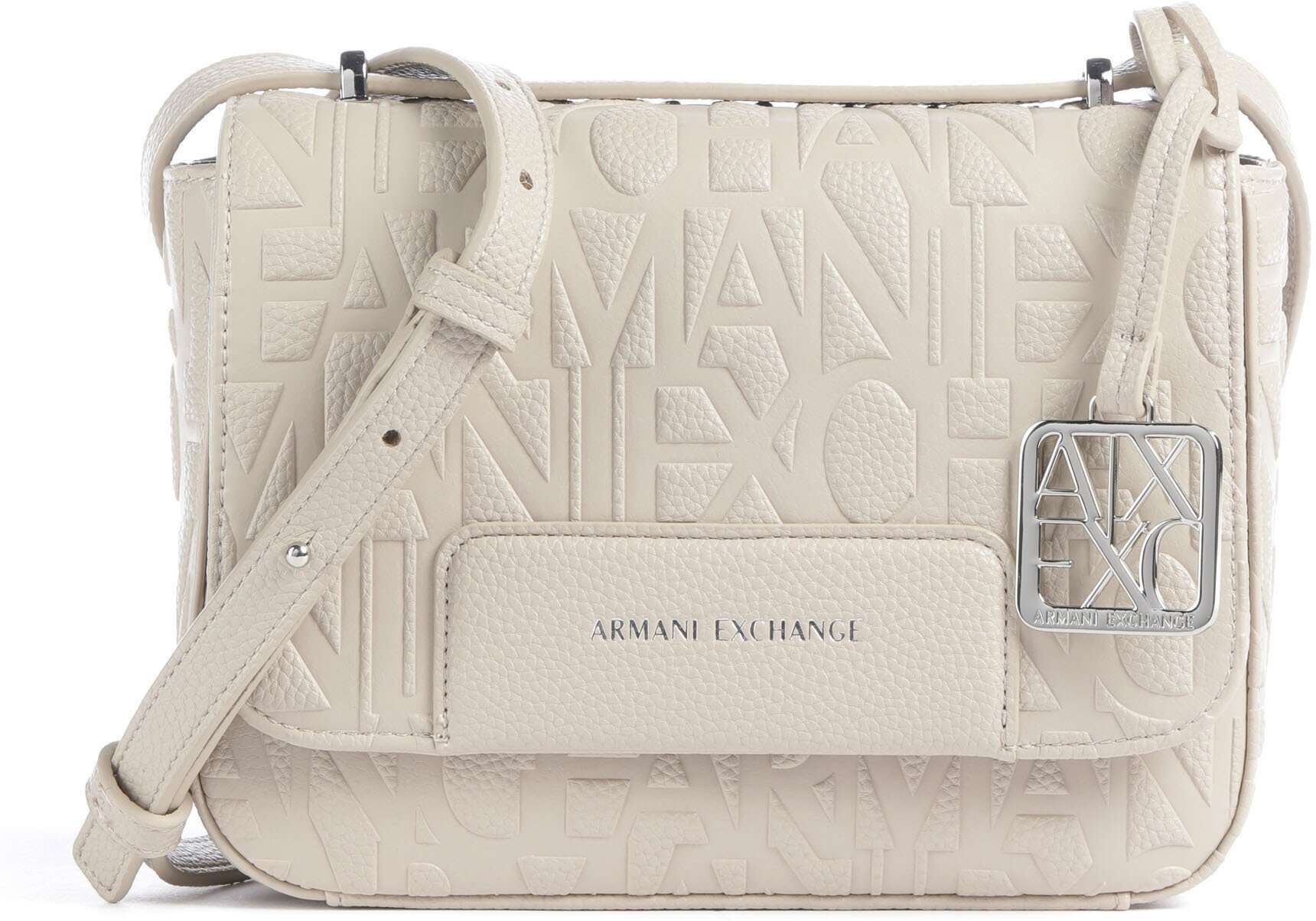 Armani Exchange Liz Umhängetasche aus Leder, beige