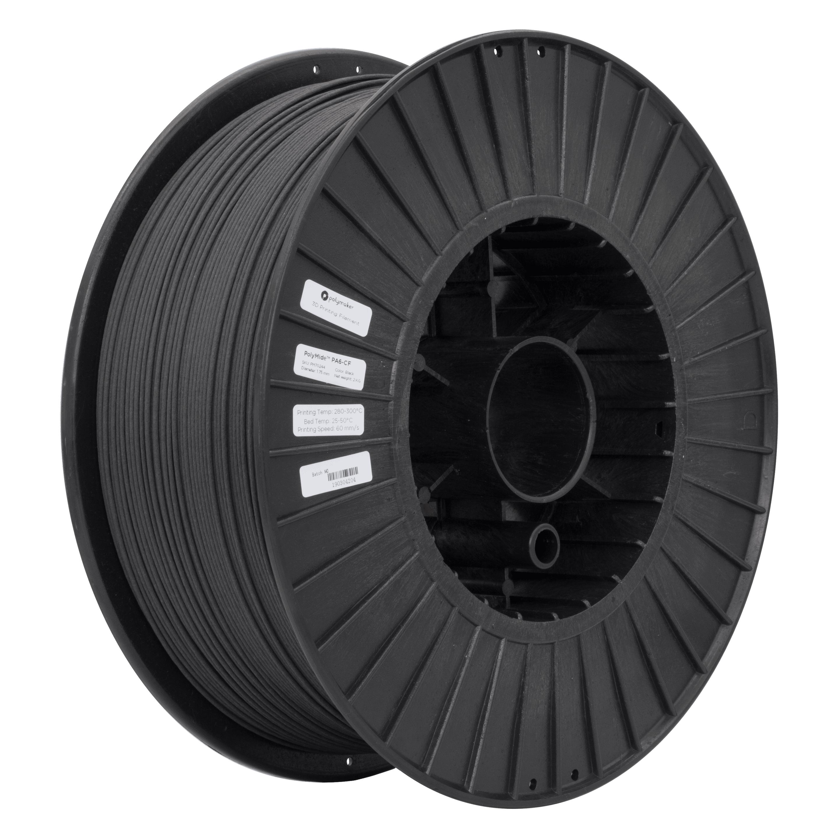 Polymaker PolyMide PA6-CF - Black - 1.75mm (Nylon, 2000 g, 1.75 mm) (70244)