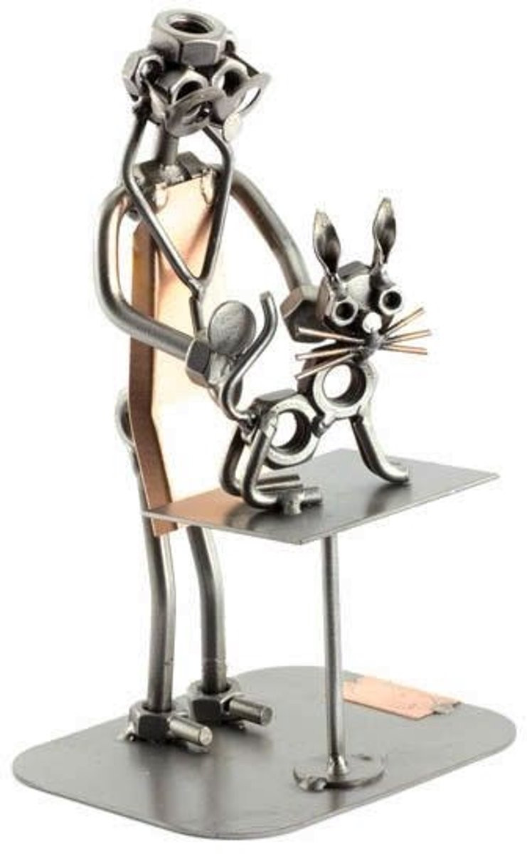 By Rawa Metalen beeldje Dierenarts Kat
