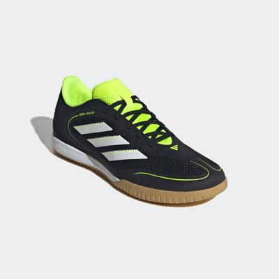 Fußballschuh ADIDAS PERFORMANCE "COPA COURT LEAGUE", Herren, Gr. 42, weiß (core schwarz, cloud weiß, lucid lemon), Synthetik, Textil, Schuhe Fußballschuh, geeignet als Hallenschuhe