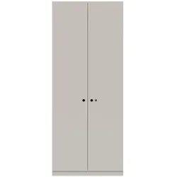 Flügeltürenschrank Pren | mit Garderobeneinsatz, Hutboden, Schuhfach | H1970 x B 800 x T 500mm - 064 perlgrau