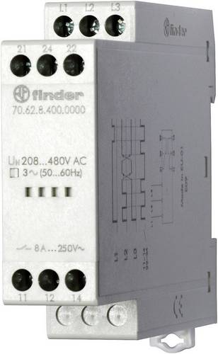 Überwachungsrelais 170 - 520 V/AC 2 Wechsler Finder 70.62.8.400.0000 1 St.