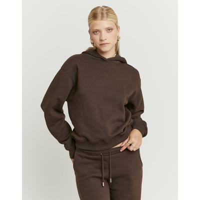 Kapuzensweatshirt TALLY WEIJL "SSWCOJHIMO", Damen, Gr. L, braun (chocolate nugget), Sweatware, Obermaterial: 65% Baumwolle, 35% Polyester, unifarben, lässig geschnitten normal, Rundhals, Sweatshirts, Baumwollmischung, bequem