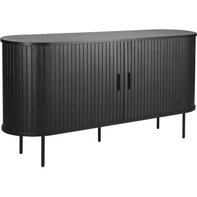Sideboard MÖBILIA, schwarz, B:140cm H:76cm T:40cm, Melamin, Metall, Sideboards, Sideboard, 2 Schiebetüren