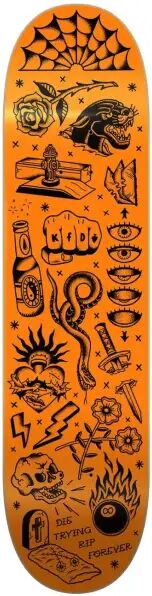 Skateboard Deck KFD Premium Wallpaper (8.75" - Flash Orange)