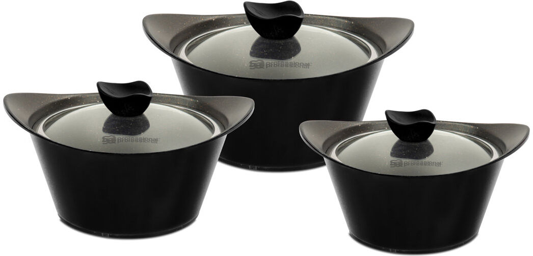 SQ Professional Caia 6 - Piece Non-Stick Cookware Set Black 6