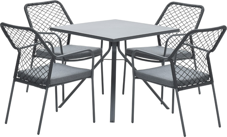 Garden Impressions Tuinset Rimini met 4 Dido stoelen zwart