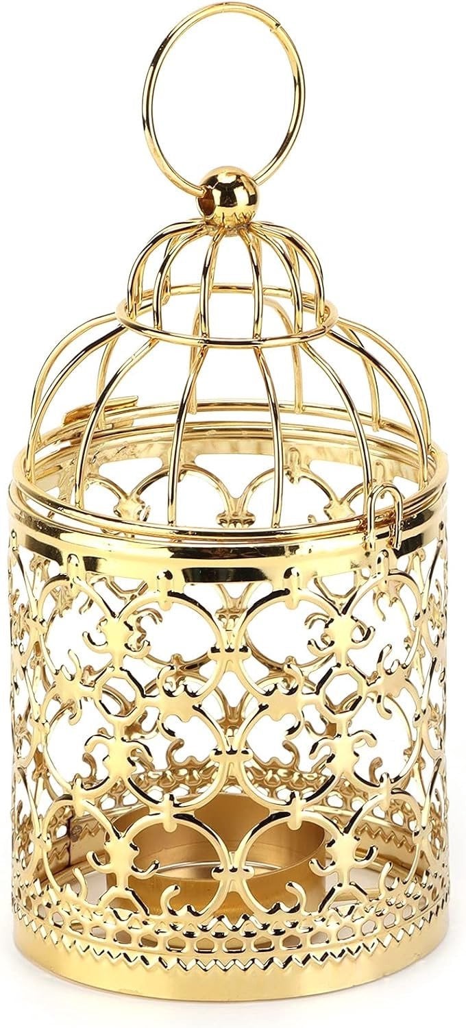 Gouden Vogelkooi Kaarsenhouder in Retro Europese Stijl voor Sfeervolle Decoratie en Verlichting met Tealight