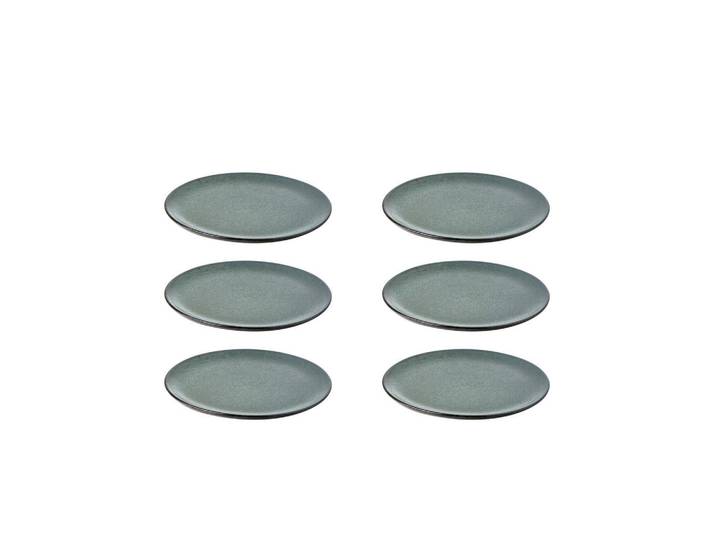 Aida Desserttellerset Raw, Grün, Keramik, 6-teilig, rund, lebensmittelecht, Geschirr, Teller, Teller-Sets